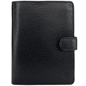 Кожаное портмоне Eminsa с откидными карманами ES1100-18-1 черного цвета, Черный