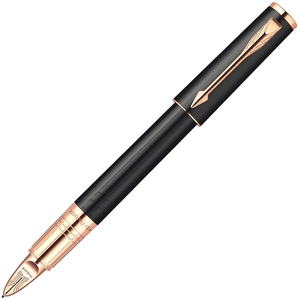 Ручка 5-й пишучий вузол Parker Ingenuity Slim Black Rubber PGT RF 90 552B Чорний/Рожеве золото