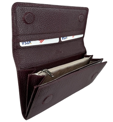 Кожаный кошелек Eminsa на магнитах ES2188-18-6 баклажанового цвета