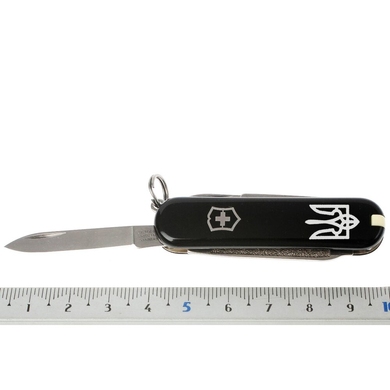 Складаний ніж-брелок мініатюрний Victorinox Classic SD UKRAINE 0.6223.3R1 (Чорний)