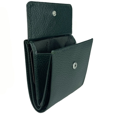 Малый кожаный кошелек Tony Bellucci на кнопке TB893-1005 темно-зеленый