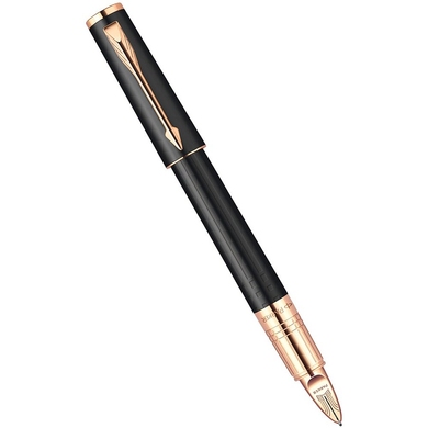 Ручка 5-й пишучий вузол Parker Ingenuity Slim Black Rubber PGT RF 90 552B Чорний/Рожеве золото