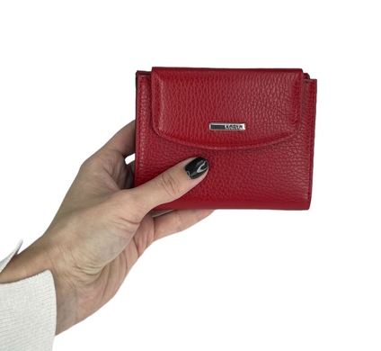 Шкіряний жіночий гаманець Karya на магніті KR1206-46/45 червоний з чорним