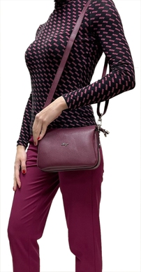 Женская сумка Karya из натуральной кожи 5069-105 розово-лилового цвета, Розово-лиловый