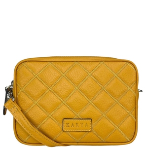Жіноча мала сумка Karya з натуральної шкіри 2308-56 жовтого кольору, Жовтий