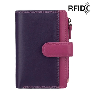 Жіночий гаманець з натуральної шкіри з RFID Visconti Rainbow Bermuda RB97 Berry Multi