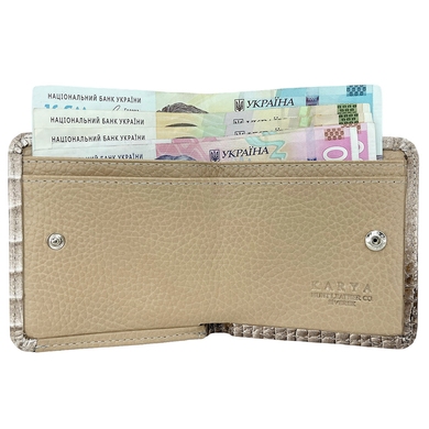 Малий гаманець Karya з натуральної шкіри KR1106-508-1 бежевого кольору
