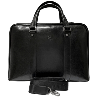 Мужская сумка-портфель из натуральной кожи Tony Perotti Italico 9738-37 nero (черный)