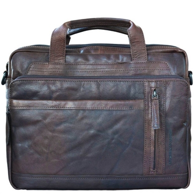 Чоловіча сумка-портфель з натуральної шкіри Spikes & Sparrow Authentic 5954101 Dark Brown