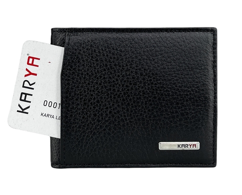 Кожаный зажим для денег на магните Karya с монетником KR1-0903-45 черный, Черный