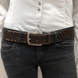 Бесшовный джинсовый ремень Tony Perotti Cinture 4077 из натуральной кожи коричневого цвета