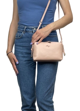 Мала жіноча сумка Karya з натуральної шкіри 2339-027 пудрового кольору, Пудровий