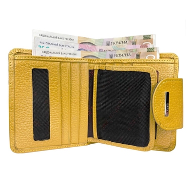 Жіночий гаманець з натуральної шкіри Karya 2007-56 жовтого кольору