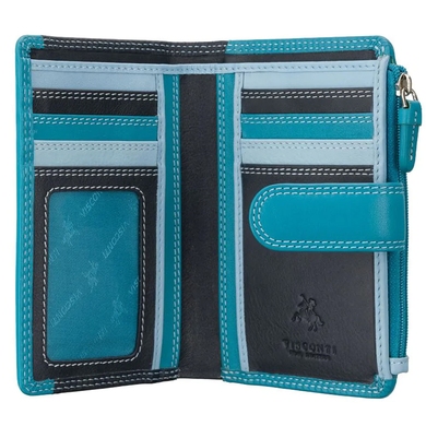 Жіночий гаманець з натуральної шкіри з RFID Visconti Rainbow Bermuda RB97 Blue Multi
