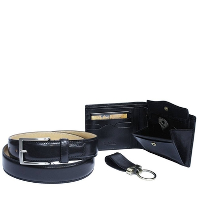 Подарочный набор Tony Perotti Italico 534it+KR133+200-35 (портмоне+ремень+брелок), Черный