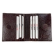 Шкіряна кредитниця на магніті Karya 0020-04 темно-коричневого кольору, Натуральна шкіра, З тисненням, Коричневий