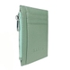 Кожаная кредитница Karya с карманом на молнии 0042-026 мятного цвета, Натуральная кожа, Зернистая, Зеленый