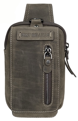 Шкіряна поясна сумка Tony Bellucci TB5254-C06 коричнево-зеленого кольору, Коричнево-зелений