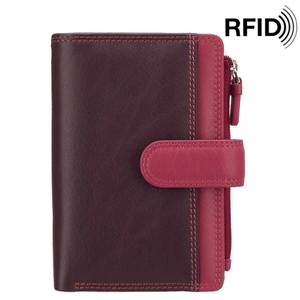 Жіночий гаманець з натуральної шкіри з RFID Visconti Rainbow Bermuda RB97 Plum Multi