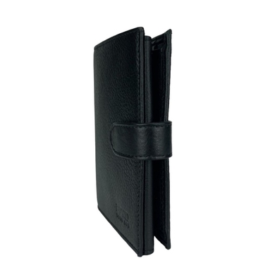 Портмоне с откидными карманами Bond NON из натуральной кожи 527-1 черного цвета, Черный
