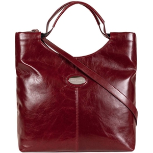 Женская кожаная сумка Mattioli 053-14C бордовая с коричневым, Бордовый с коричневым