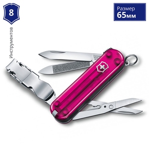 Складаний ніж-брелок Victorinox Nail Clip 580 0.6463.T5 (Рожевий)