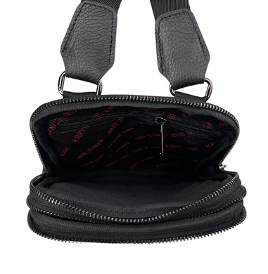 Мужская кожаная сумка Karya на два отдела KR0267-45 черного цвета