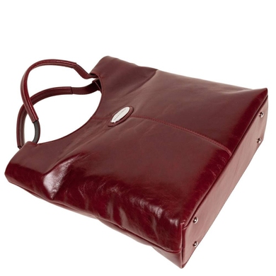 Женская кожаная сумка Mattioli 053-14C бордовая с коричневым, Бордовый с коричневым