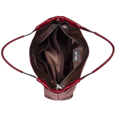 Жіноча шкіряна сумка Mattioli 053-14C бордова з коричневим, Бордовий з коричневим