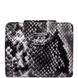 Жіночий гаманець на кнопці з натуральної шкіри Karya 2007-536 чорно-сірого кольору