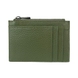 Кожаная кредитница Karya с карманом на молнии 0042-084 оливкового цвета, Натуральная кожа, Зернистая, Зеленый