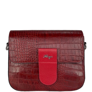 Кожаная сумка Karya небольшого размера KR5068-59 темно-красного цвета, Темно-красный