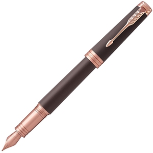 Перьевая ручка Parker Premier 17 Soft Brown PGT FP F 80 211 Коричневый/Розовое золото