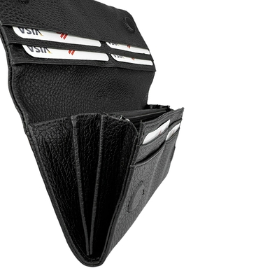 Шкіряний гаманець Eminsa на магнітах ES2192-18-1 чорного кольору