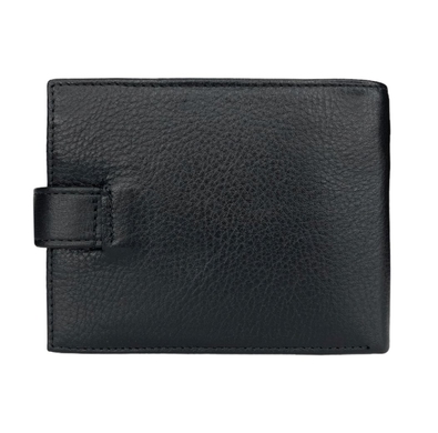 Шкіряне портмоне з кишенею для купюр на блискавці Bond NON 523-1 чорне, Чорний