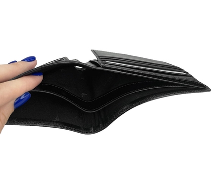 Шкіряне портмоне Tergan з відкидною кишенею TG1464 чорного кольору, Чорний