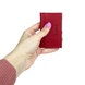 Кожаная кредитница Karya с прозрачными карманами KR056-46 красного цвета, Натуральная кожа, Зернистая, Красный