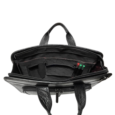 Мужской кожаный портфель Karya из натуральной кожи 0814-03 черного цвета