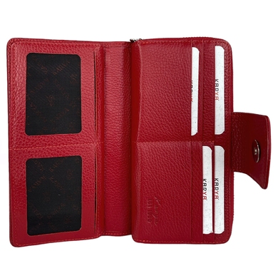 Шкіряний жіночий гаманець Karya на два відділи R1119-46 червоного кольору
