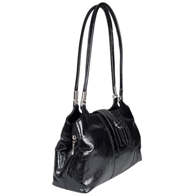 Жіноча сумка з натуральної італійської шкіри Mattioli 020-05C чорна азалія з омбіком, Чорний