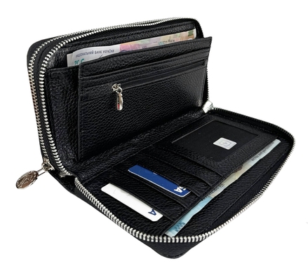 Кожаное портмоне Eminsa из зернистой кожи ES2095-18-1 черного цвета