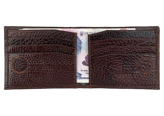 Кожаный зажим для денег на магните Karya с монетником KR1-0903-07 коньячный, Коньячный