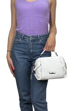 Жіноча сумка на два відділи з натуральної шкіри Tony Bellucci 0308-18 білого кольору, Білий