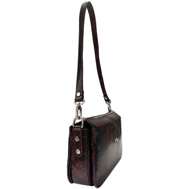 Женская сумка Karya из лакированной кожи 5069-529 бордово-черного цвета, Черно-бордовый