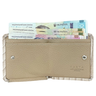 Малий гаманець Karya з натуральної шкіри KR1106-508-3 бежевого кольору