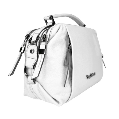 Жіноча сумка на два відділи з натуральної шкіри Tony Bellucci 0308-18 білого кольору, Білий