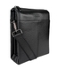 Чоловіча шкіряна сумка Karya на блискавці KR0266-45 чорного кольору