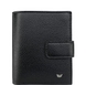 Шкіряне мале портмоне на кнопці Tergan із зернистої шкіри TG1623 чорного кольору, Чорний