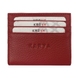 Шкіряна кредитниця на магніті Karya 0020-46 червоного кольору, Натуральна шкіра, Зерниста, Червоний