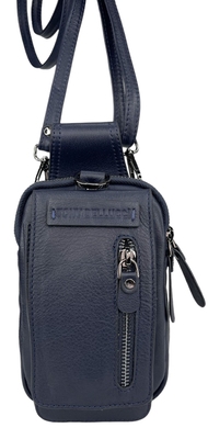 Кожаная поясная сумка Tony Bellucci с петелькой на ремень TB5254-49 темно-синяя, Темно-синий